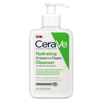 CeraVe | Hydrating Cream-to-Foam Face Cleanser, Normal to Dry Skin商品图片,满三免一, 满$35享8.5折, 独家减免邮费, 满折, 满免
