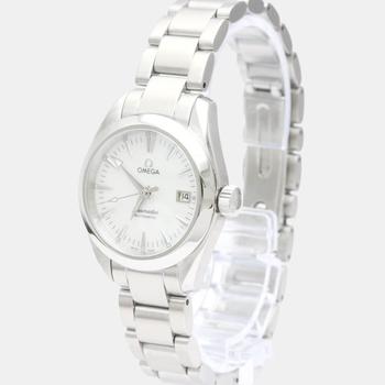 推荐Omega White Shell Stainless Steel Seamaster Aqua Terra 2573.70 Automatic Women's Wristwatch 29 mm商品