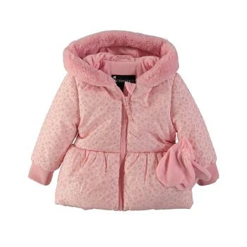 推荐Toddler and Little Girls Flocked Peplum Coat with Mittens商品