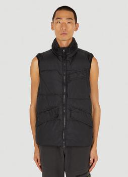 推荐Compass Patch Down Sleeveless Jacket in Black商品