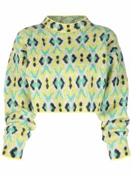 product diamond-jacquard knitted jumper - women image