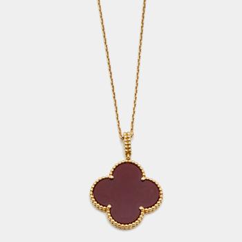 [二手商品] Van Cleef & Arpels | Van Cleef & Arpels Magic Alhambra Carnelian 18K Yellow Gold Long Pendant Necklace商品图片,9.2折