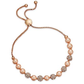商品Pavé & Imitation Pearl Slider Bracelet, Created for Macy's图片
