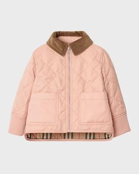 Burberry | Girl's Otis Corduroy-Collar Quilted Jacket, Size 18M-2,商家Neiman Marcus,价格¥4372