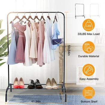 Fresh Fab Finds | 33lbs Loading Garment Racks Freestanding Clothing Racks Clothes Rack Stands Organizer With Bottom Shelf For Dormitory Home,商家Verishop,价格¥461