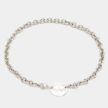 推荐Tiffany & Co. Return to Tiffany Oval Tag Silver Choker Necklace商品