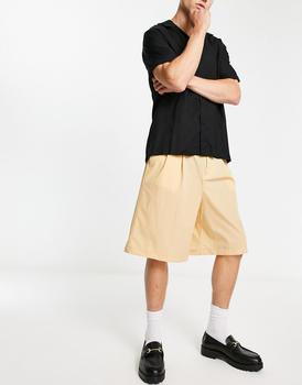 asos design, ASOS | ASOS DESIGN smart bermuda shorts in paper touch peach商品图片 