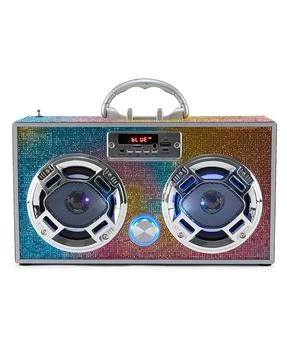 推荐Bling Bluetooth Boombox with FM Radio and LED Speakers - Ages 6+商品