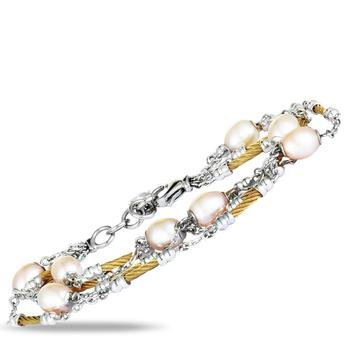 商品Charriol | Pearl Stainless Steel and Yellow PVD Cream Pearls Bracelet,商家Jomashop,价格¥1357图片