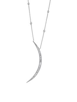 商品Bee Goddess | Star Light Crescent 18K White Gold & 1.17 TCW Diamond Pendant Necklace,商家Saks Fifth Avenue,价格¥53869图片