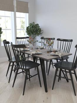 商品Maya Rectangular Dining Table Faux Concrete Finish Kitchen Table With Retro Hairpin Legs,商家Verishop,价格¥1800图片