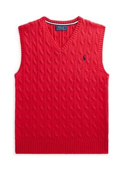 Ralph Lauren | Lauren Childrenswear Boys 8 20 Cable Knit Cotton Sweater Vest,商家Belk,价格¥284