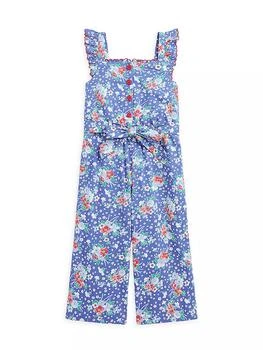推荐Little Girl's & Girl's Floral Print Poplin Jumpsuit商品