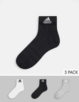 Adidas | adidas Training 3 pack cushioned ankle socks in multi商品图片,8折×额外8折x额外9.5折, 独家减免邮费, 额外八折, 额外九五折