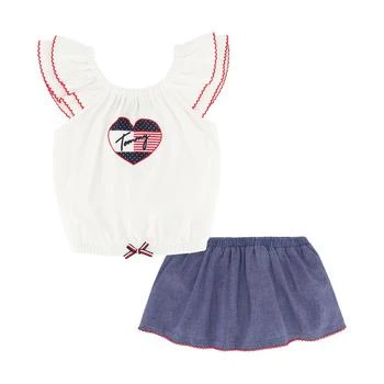 Tommy Hilfiger | Baby Girls Flutter Sleeve Top and Chambray Skort, 2 Piece Set 2.9折