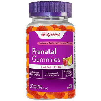 商品Walgreens | Prenatal Gummies + Algal DHA Raspberry, Lemon,商家Walgreens,价格¥115图片