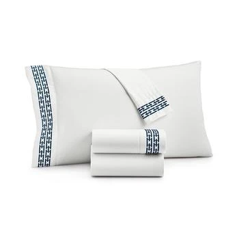 Hotel Collection | Chain Links Embroidered 100% Pima Cotton 4-Pc. Sheet Set, California King, Created for Macy's,商家Macy's,价格¥212