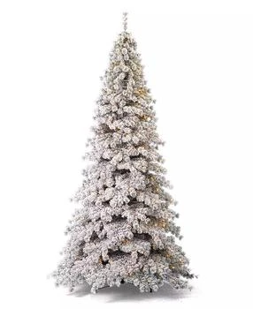 Seasonal | Flocked Winter Fir 10' Pre-Lit Flocked Hard Needle Tree with Metal Stand 1471 Tips, 450 Warm LED, Remote, EZ-Connect, Storage Bag,商家Macy's,价格¥6334