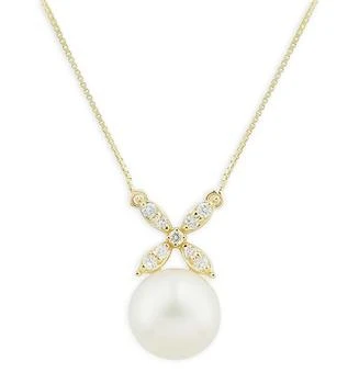 Bloomingdale's | Cultured Freshwater Pearl & Diamond Pendant Necklace in 14K Yellow Gold, 20" - Exclusive,商家Bloomingdale's,价格¥9892