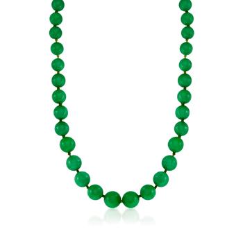 商品Ross-Simons | Ross-Simons 7-14mm Jade Graduated Bead Necklace With 14kt Yellow Gold,商家Premium Outlets,价格¥1253图片