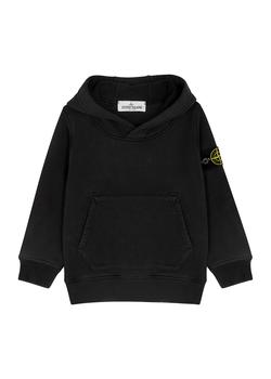 Stone Island | Black hooded cotton sweatshirt (2-4 years)商品图片,