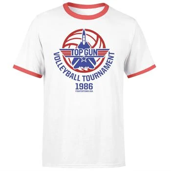 Top Gun Volleyball Tournament Unisex Ringer T-Shirt - White/Red,商家Zavvi US,价格¥169
