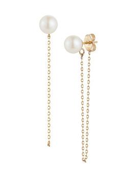 MATEO, MATEO | 14K Yellow Gold & 6MM Cultured Freshwater Pearl Chain Drop Earrings商品图片 