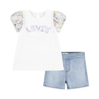 Levi's | Little Girls Puff Sleeves Peasant Blouse,商家Macy's,价格¥343