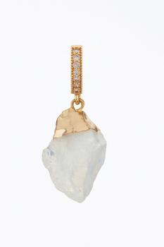 Crystal Haze | Moonstone Pav�� Gemstone Pendant In Clear/Gold商品图片,6折