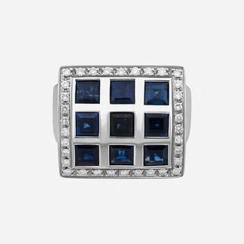 推荐SALVINI 18K White Gold, 2.97ct. tw. Sapphire and Diamond Signet Ring 20001339商品