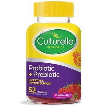 Daily Probiotic Gummies for Women & Men, Naturally-Sourced Probiotic + Prebiotic Mixed Berry
