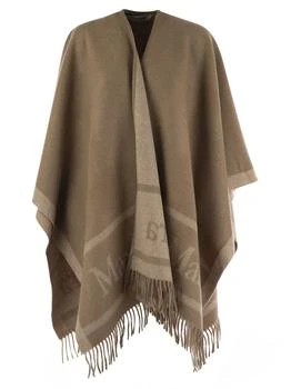 Max Mara | Max Mara Logo Detailed Fringed Cape,商家Cettire,价格¥2915