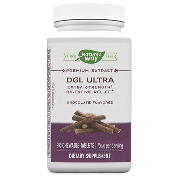 商品DGL Ultra Extra Strength Digestive Relief Chewable Tablets, Chocolate Flavored German Chocolate图片
