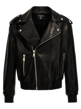 推荐Leather Biker Jacket Casual Jackets, Parka Black商品