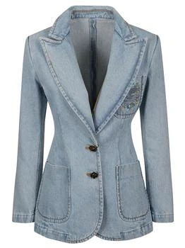 Fitted Buttoned Denim Jacket