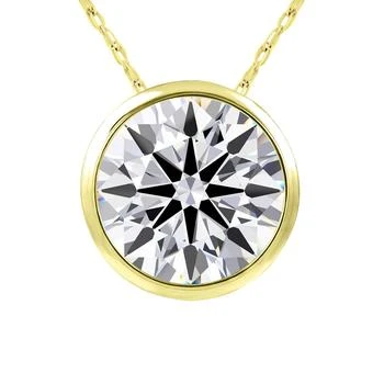 SSELECTS | 3 Carat Round Shape Lab Grown Diamond Solitaire Necklace In 14k Yellow Gold, Bezel Setting (g-h,vs2),商家Premium Outlets,价格¥19369