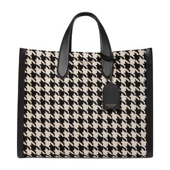 kate spade tote单肩包, Kate Spade | Manhattan Houndstooth Chenille Large Tote商品图片 