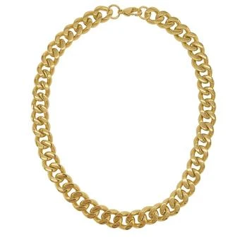 ADORNIA | 18-20" Adjustable 14K Gold Plated Wide Curb Chain Necklace 独家减免邮费