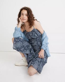 Madewell | Tie-Back Button-Front Midi Dress in Archival Floral商品图片,3.8折, 满$100享7.5折, 满折