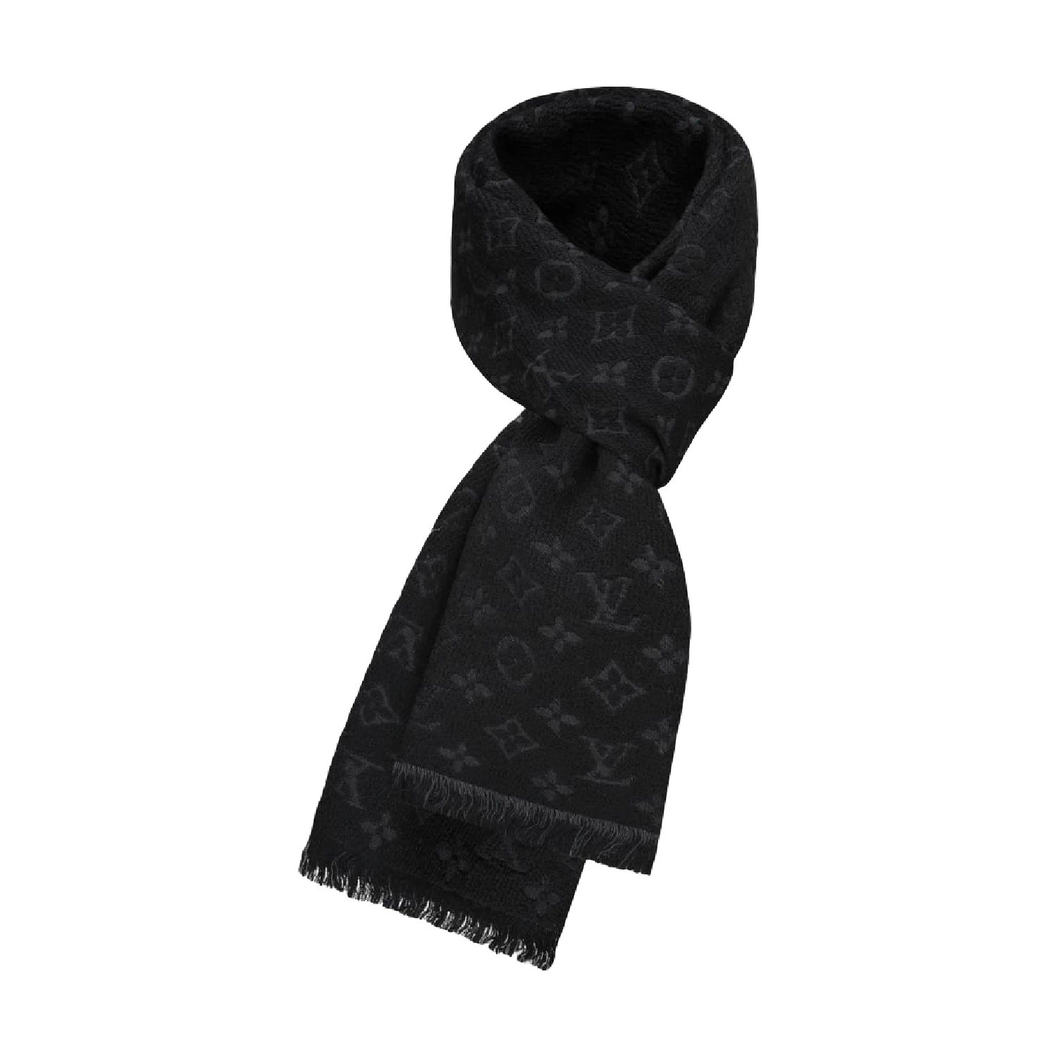Louis Vuitton | 路易威登新款 经典老花系列 男士黑色羊毛围巾M70520 7.5折