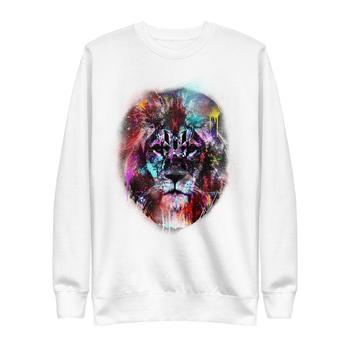 推荐Colorful Lion Head Logo Crewneck Sweatshirt - White商品