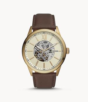 推荐Fossil Men's Flynn Automatic, Gold-Tone Stainless Steel Watch商品