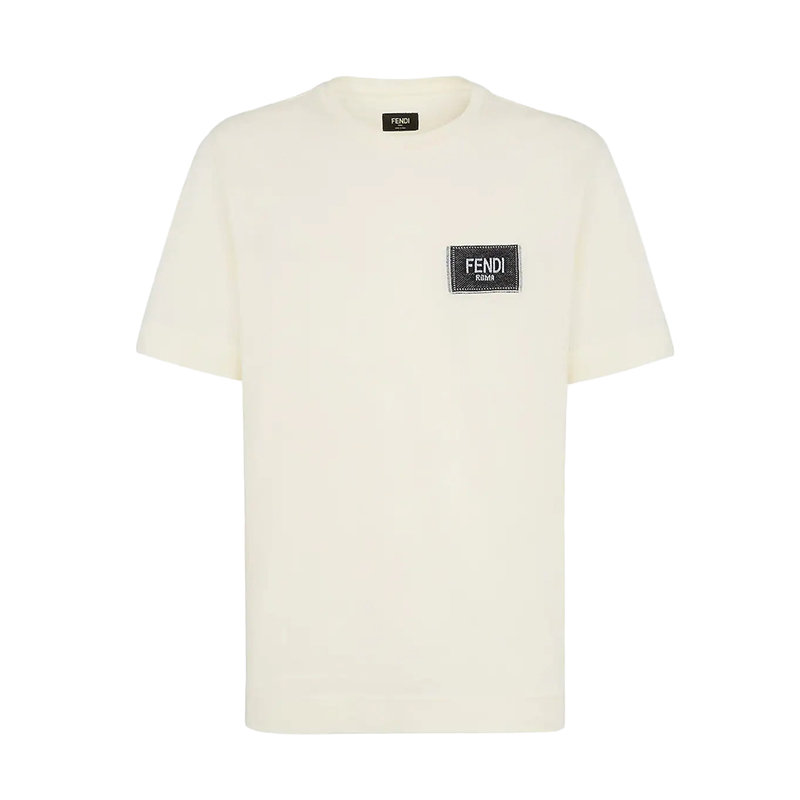 Fendi | 【预售3-7天】FENDI/芬迪 22年早春新款 男士白色纯棉Logo图案刺绣短袖T恤FY0936A9RLF15A5商品图片,包邮包税