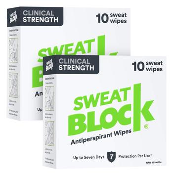 商品SWEAT BLOCK Antiperspirant (3 Box Deal) - Clinical Strength Hyperhidrosis Antiperspirant - Reduce Underarm Sweat Up To 7-days per Use - Prescription Strength Sweat Wipe To Stop Excessive Sweating图片