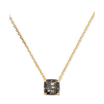 Kate Spade | Gold-Tone Square Glitter Stone Mini Pendant Necklace, 17" + 3" extender商品图片,6折, 独家减免邮费
