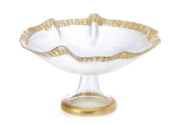 商品Classic Touch Decor | 12" Scalloped Bowl with Gold,商家Premium Outlets,价格¥554图片