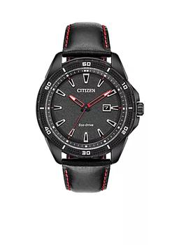 西铁城评价, Citizen | Men's Stainless Steel Eco-Drive AR-Action Leather Strap Watch商品图片 7.5折