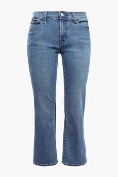 美国mid, J Brand | Selena frayed faded mid-rise kick-flare jeans商品图片 2.9折
