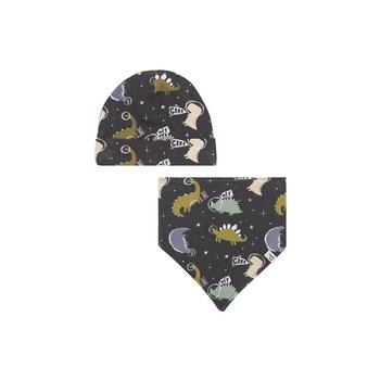 商品Deux par Deux | Baby Boy Organic Cotton Printed Hat & Bib Set Black Astro Dinosaur - Infant,商家Macy's,价格¥187图片