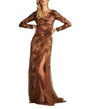 Tadashi Shoji | Silvia Embroidered Illusion Gown,商家Bloomingdale's,价格¥4027